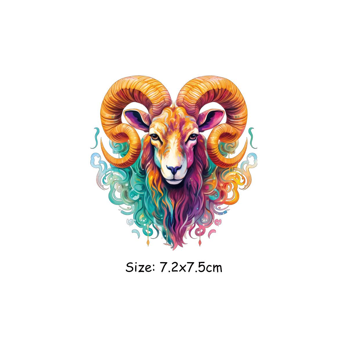 

Красочные животные термонашивка Коза Лев Лиса джинсы в полоску модный аксессуар «сделай сам» наклейка термопресс аппликация нашивка на одежду