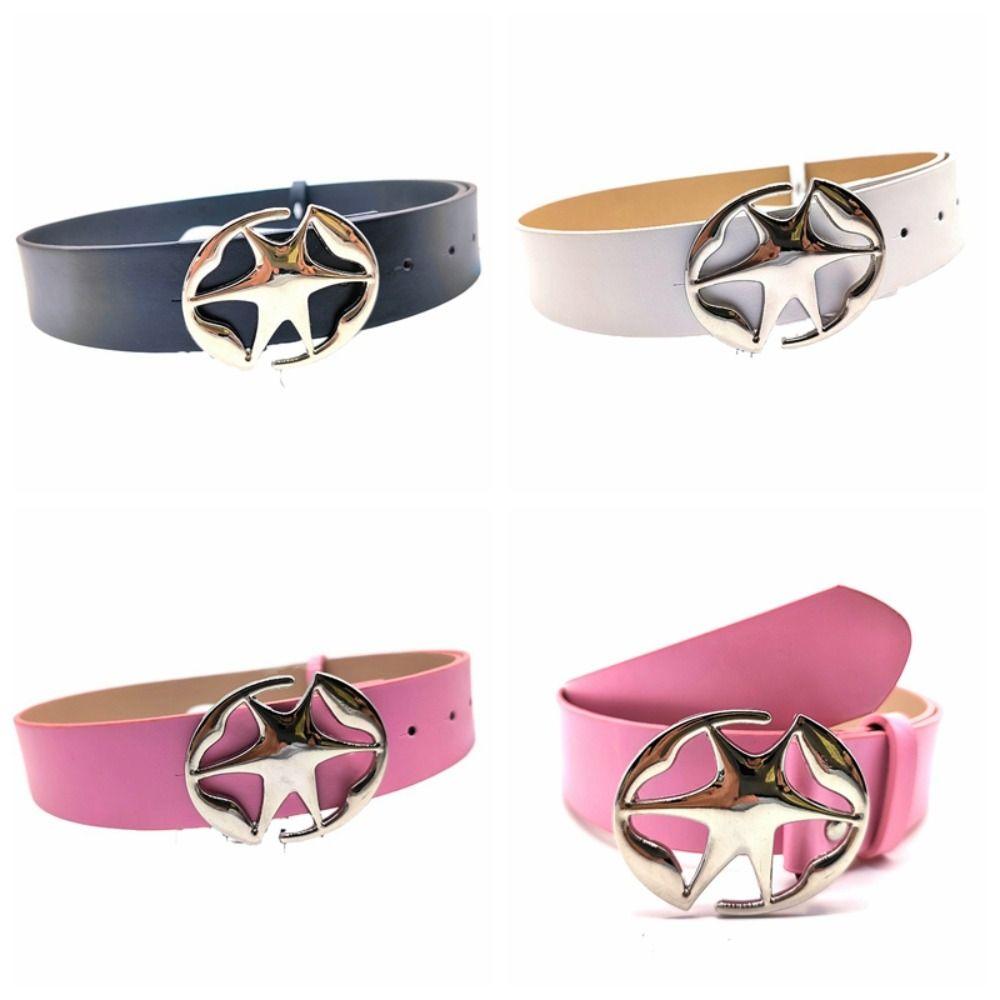 

Zinc Zinc Alloy PU Leather Belt Metal Waistband Fashion Star Waist Strap Decorative Jeans