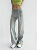 American Low-Waist Straight-Leg Loose Denim Distressed Wide-Leg Floor-Length Pants 2025 Summer Collection