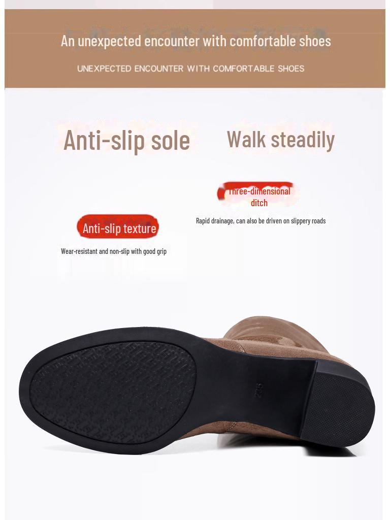 Ganzjahres-Slipper-Tanzstiefel mit mittlerem Absatz für Damen