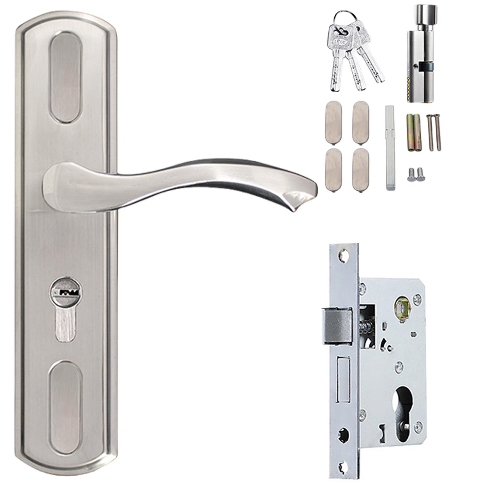 

Регулируемый язычок дверного замка комплект из нержавеющей стали ручка безопасности водонепроницаемый замок комплект для внутренних и патио дверей A