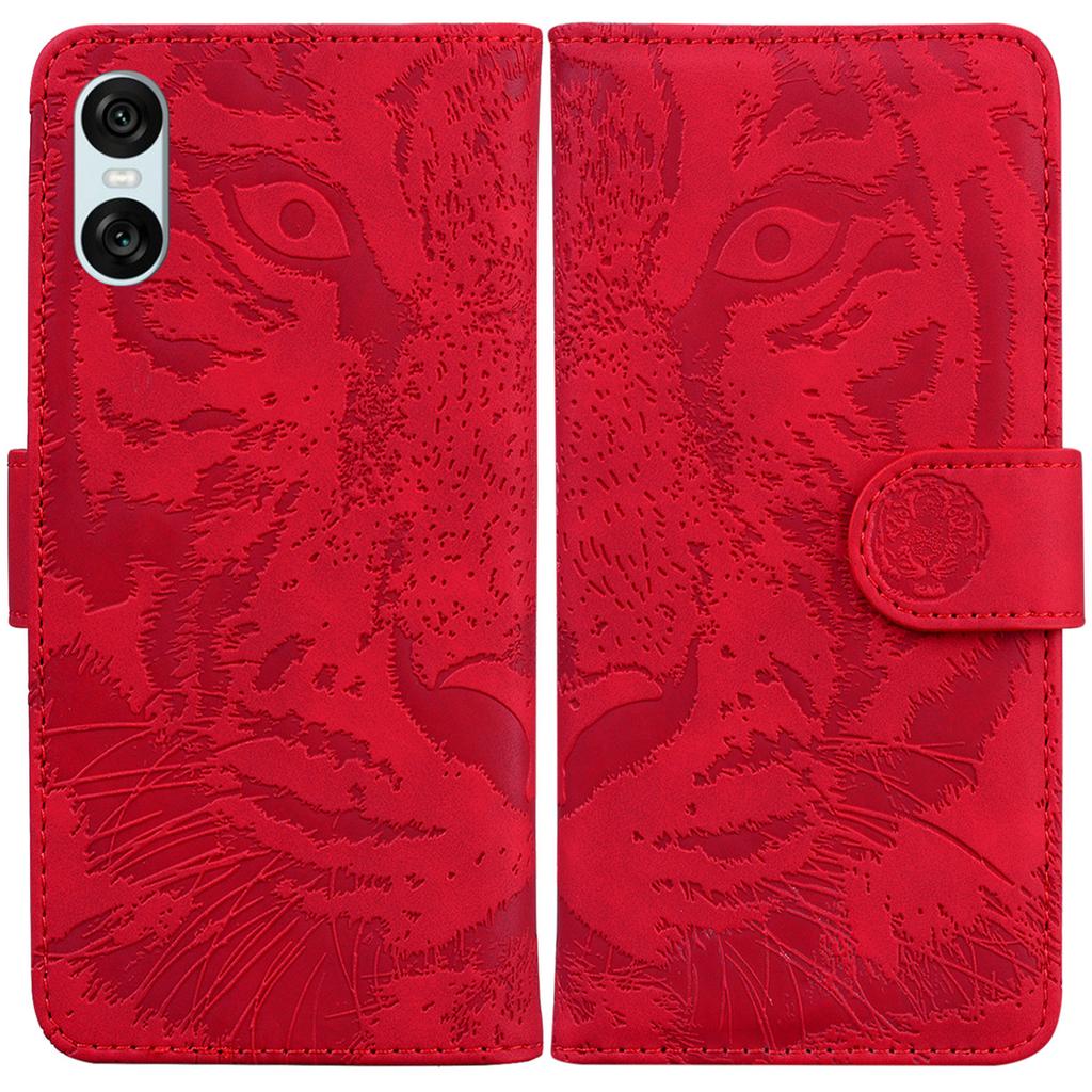 For Sony Xperia 10 VI Wallet Case Tiger Pattern PU Leather Folio Flip Phone Cover