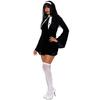 Halloweenský kostým jeptišky Kostým jeptišky cosplay kostým jeptišky s dlouhým rukávem uniforma pro jevištní vystoupení