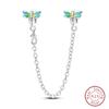 Real 925 Silver Stars & Moon Sunflower Safety Chains Spacer Beads Charms Fit Qikaola 925 Bracelets DIY Jewelry