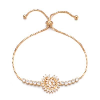 Fashion Zircon Crystal Pull Bracelet Female Simple Personality Elegant Bracelet Color Retaining Adjustable Bracelet