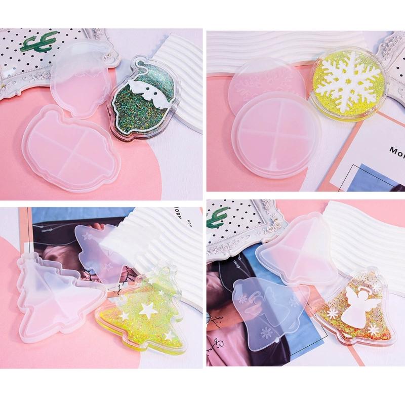 Silicone Halloween Skull Coaster Resin Casting Mold Quicksand Christmas Tree Snowflake Cup Mat Mold Home Decor Art Craft