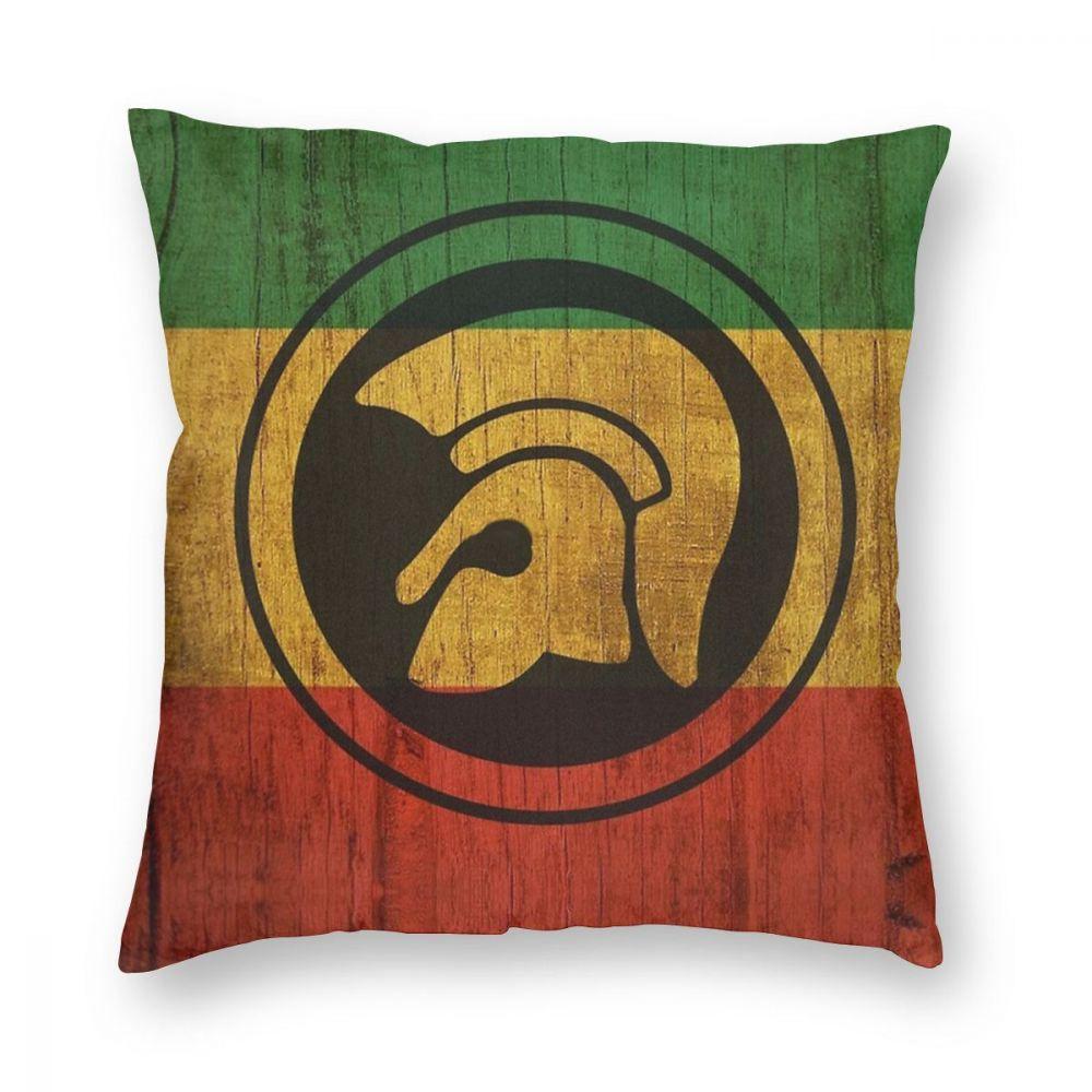 Trojan Rastafari Flag Square Pillow Case Throw Pillow Rasta Reggae Rastafarian Jamaica Vintage Cushion Covers