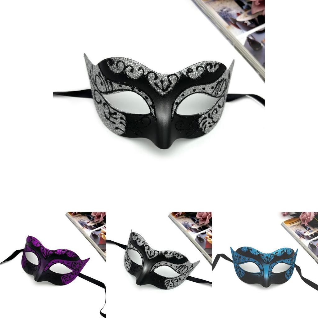 Halloween Mask With Plastic Half Face Design For Cosplay And Costume Parties