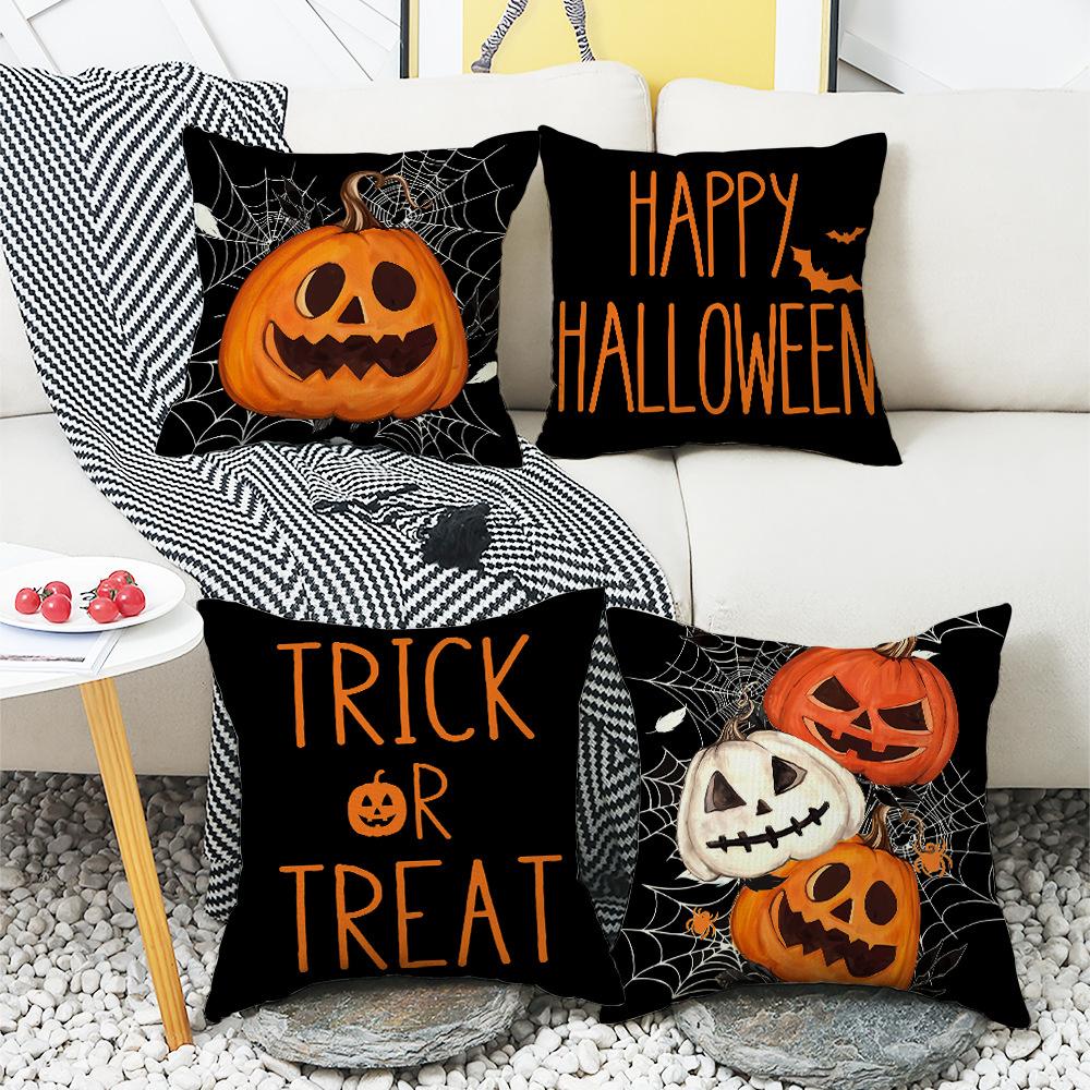 New Halloween Hot Products Pumpkin Spider Web Dining Table Indoor Outdoor Home Party Sofa Cushion Pillow