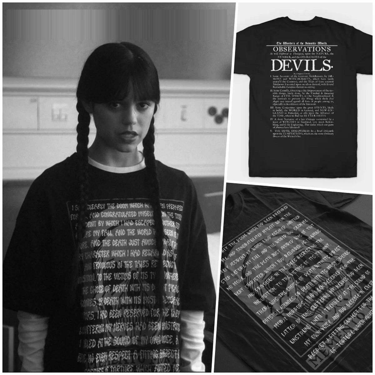 Wednesday Addams - Nevermore - Unisex Oversized Contrast-Stitched Cotton Tee 3XL