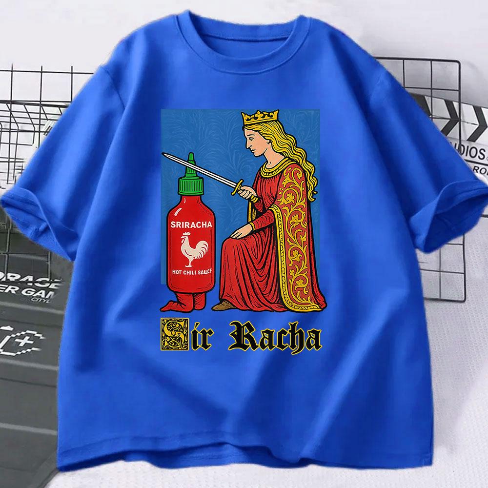 Sir Racha Lustiges Chili-Soße Grafik T-Shirt Herren Damen Kleidung Hohe Qualität Lässig Baumwolle Kurzarm T-Shirts Mode T-Shirts