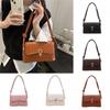 Street Style Trendy Pu Compact Square Shoulder Bag With Shell Shaped Buckle Lock