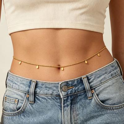 Waist Chain Women's High-end Sense, Trendy Spice Girl Sweet Cool Stainless Steel Diamond Chain Waist Chain