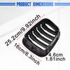 2 Pcs Car Front Bumper Kidney Grille Grill Racing Grills Double Line For BMW E46 4 door  1998 1999 2000 Glossy Black