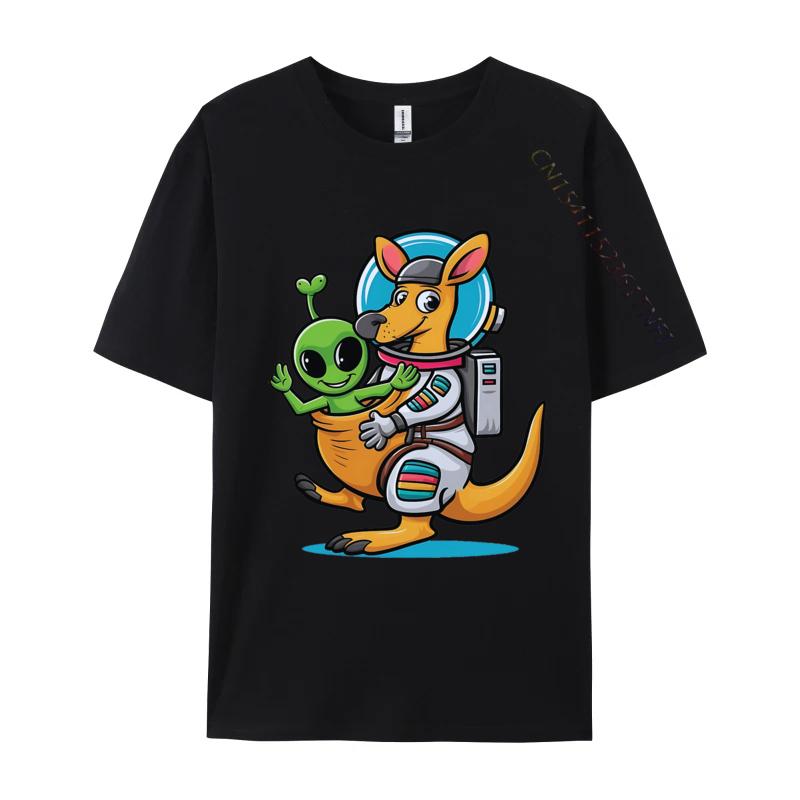 Astronaut Kangaroo TShirt Funny Gift TShirt Cute Personalized Top Tshirts Cotton Unisex Black Shirt Graphic Tees