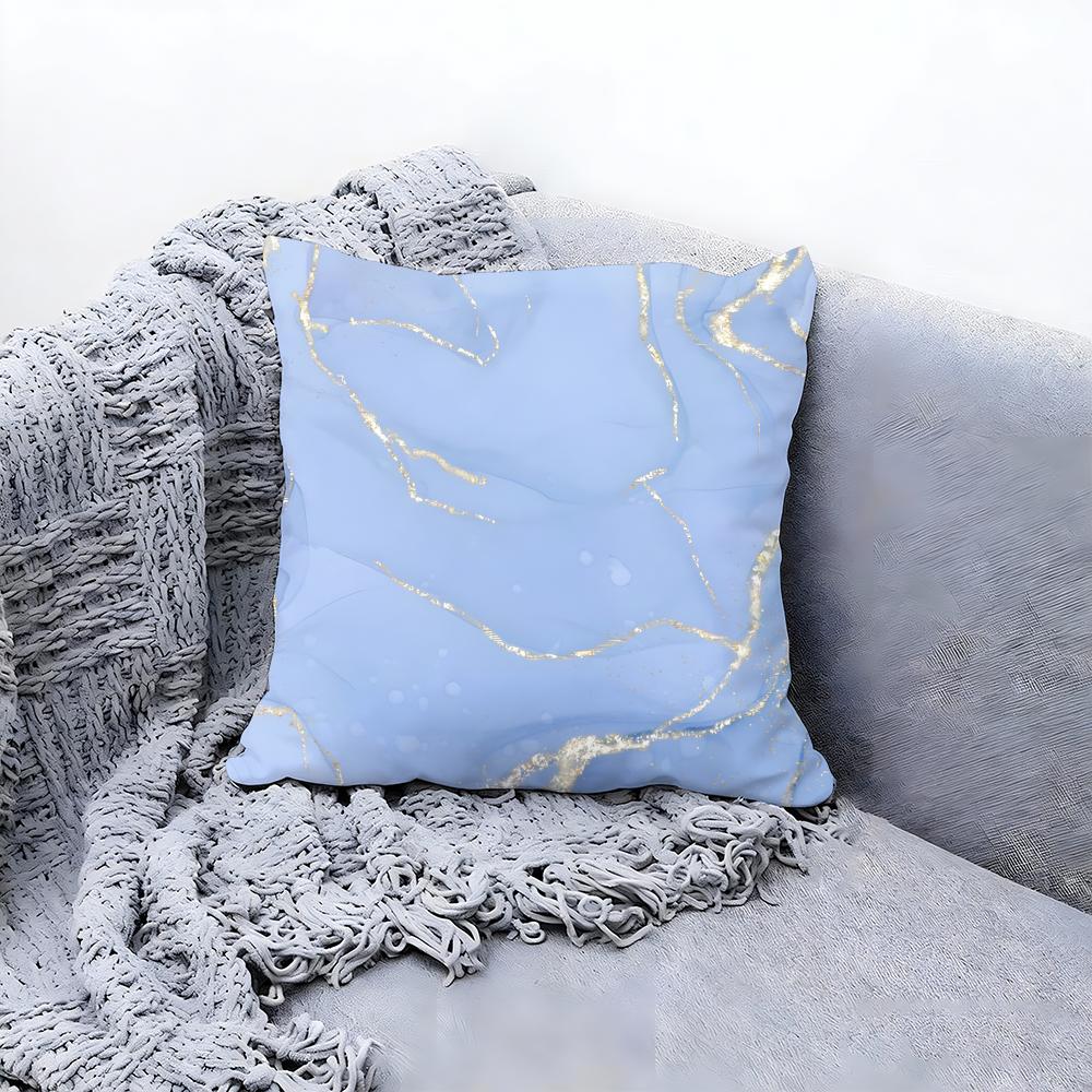 Elegant White Marble Pattern Cushion Cover Premium Comfort Reversible Pillow Cove Two In One Design for Any Room Car Interior