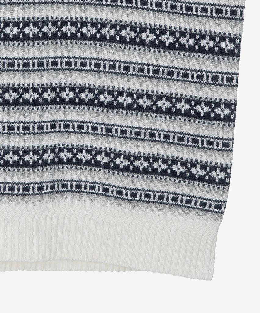 MINDBRIDGE Wool Blend Fair Isle V-Neck Semi-Oversized Knit Mykt7153