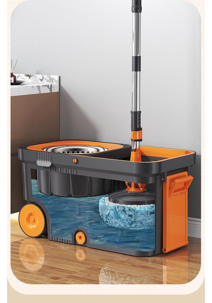 Enhanced Home Rotating Mop: No-Hand-Wash Automatic Bucket for Effortless Cleaning