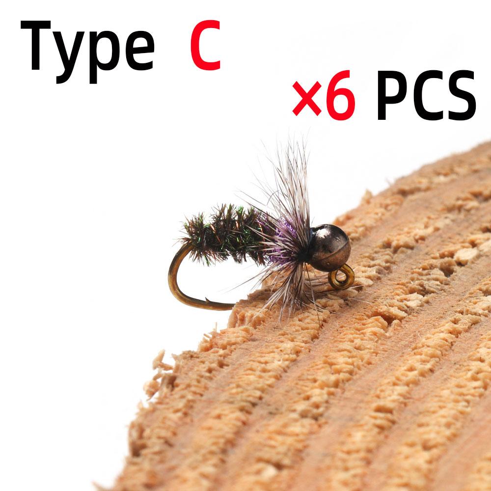 

#10 6 шт. вольфрамовая бусина с зазубринами, головка для джиг-нимфы, быстро тонущая, мокрая европейская нимфовая мушка, приманки для ловли форели и окуня, искусственные приманки