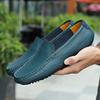 Genuine Leather Men Casual Shoes Luxury Brand Breathable Slip on Black Driving Shoes Soft Men Loafers Moccasins Plus Size 37-47