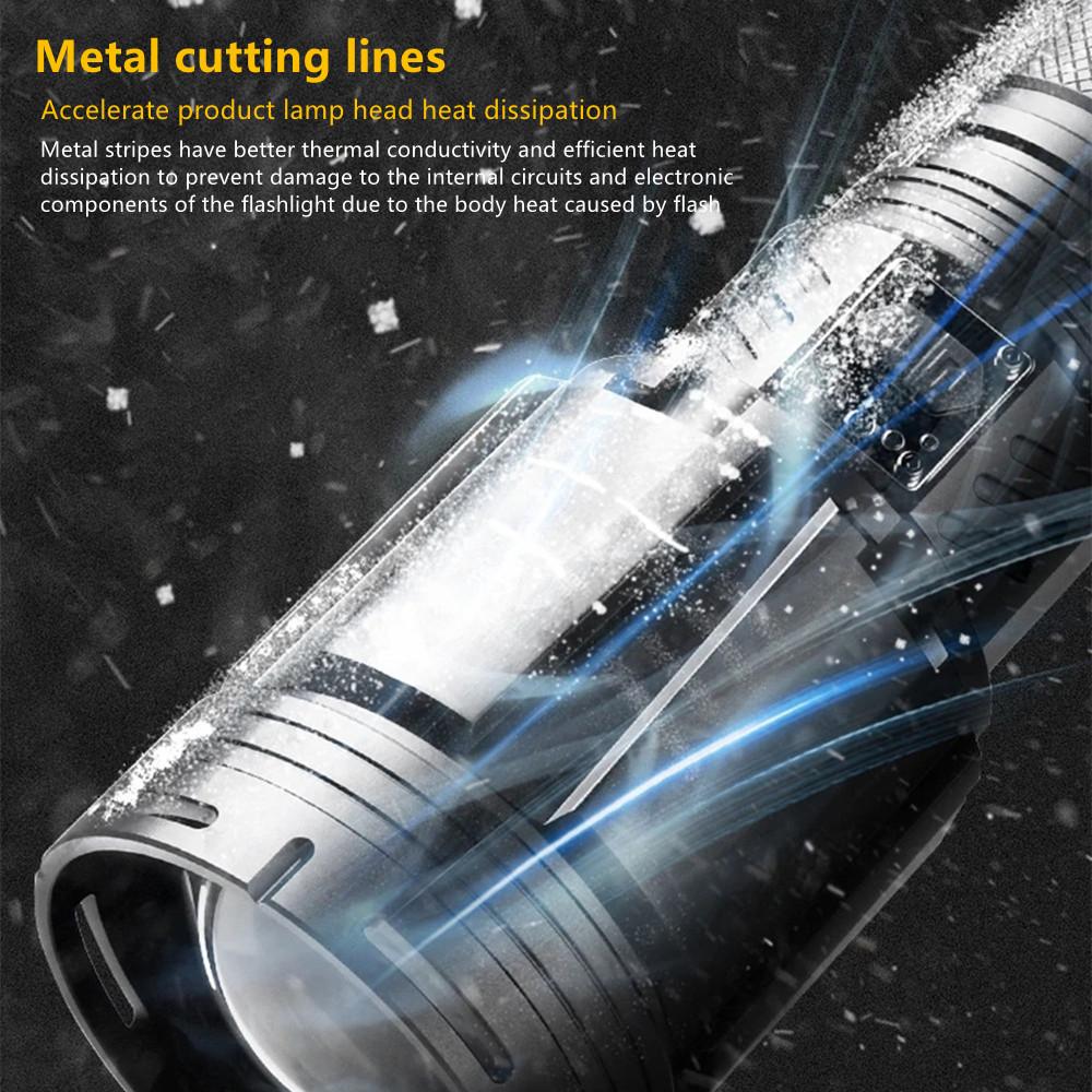 Most Powerful High Power Led Flashlight Use XHP360 Rechargeable Led Strong Light Torch Zoom Outdoor Lantern for Hunting