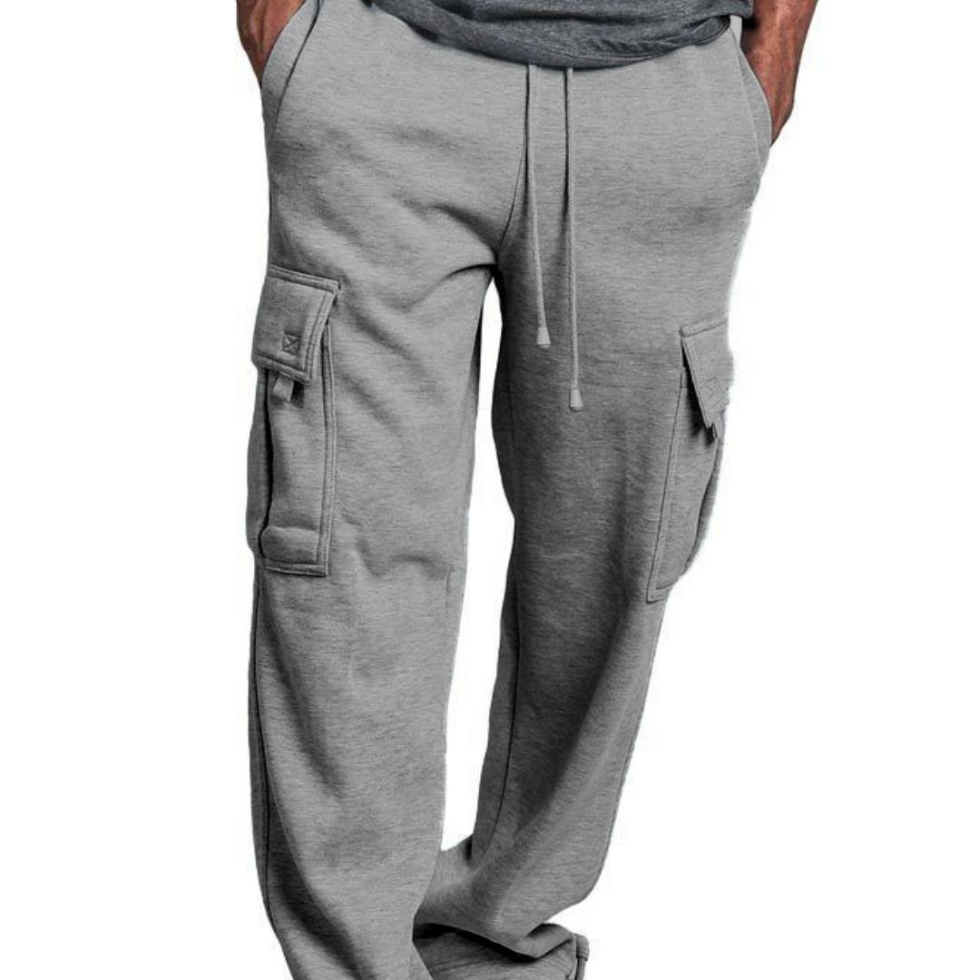 

Новые мужские повседневные брюки с несколькими карманами, свободные прямые рабочие брюки XL светло-серый