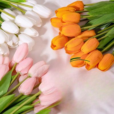 Artificial Flowers with Moisturizing Touch, Tulips, Artificial Flowers, Home Decoration Ornaments, Silk Flowers, Wedding Photography Props