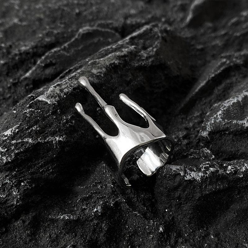 Niche Design Sense Irregular Liquid Lava Opening Ring Female Cold Wind Personality Trendy Index Finger