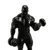 3D Printed Weightlifter Ornament, Black Statue Muscular Man Figurine, with Dumbbells Gym Tabletop Sculpture Gift for People Love Fitness