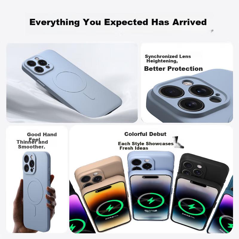IPhone 14 Pro Max Case, Apple 14 Pro Max Protective Cover, Skin-Friendly Silicone Magnetic Full-Coverage Soft Case, Lavender Purple