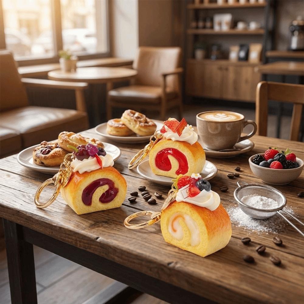 Simulation Fruit Simulation Fruit Keychain PU Cake Model Bag Keychain Party Gift