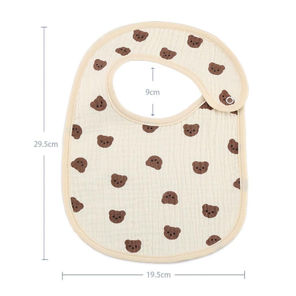 2pcs cotton bear waterproof baby bibs four seasons baby bibs newborn burp cloth boys girls soft breastfeeding drooling towel