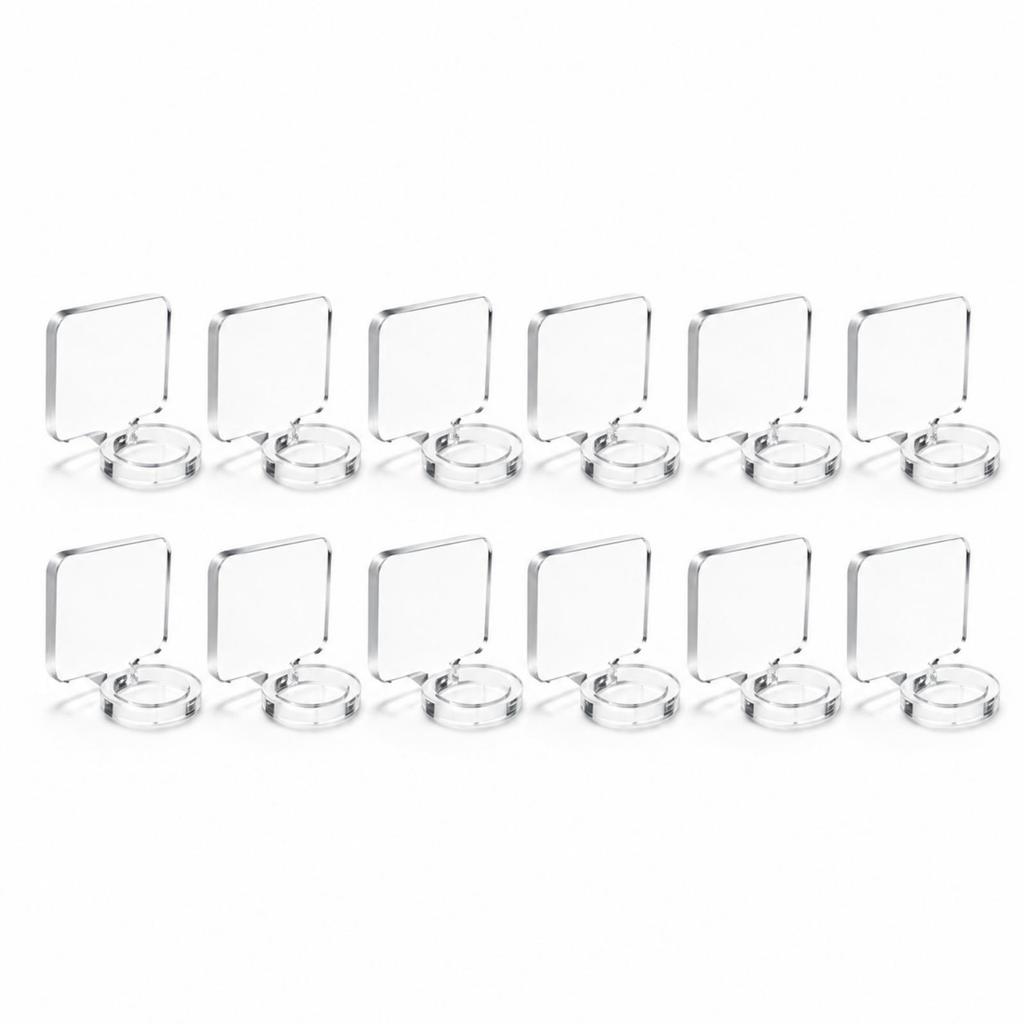 12 Pieces AirPlant Holder with Pad Acrylic Planter for Office Walls, Openings