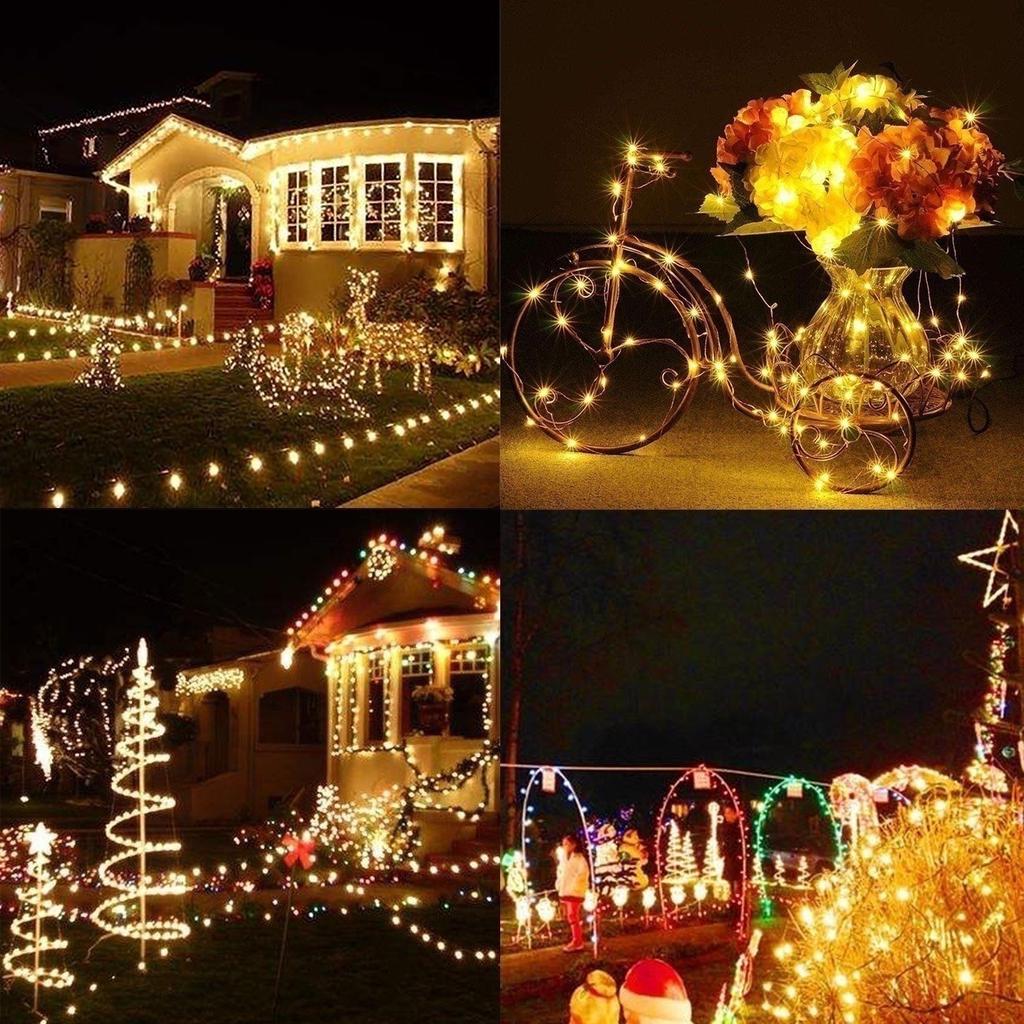 Copper Waterproof Patio Garden Christmas Christmas Lights Wire Solar Power Lights 8 Modes