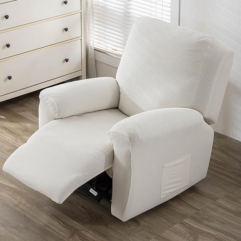 4Pcs/Set Water Repellent Recliner Sofa Cover Polar Fleece Single Relax Armchair Case Elastic Chair Slipcover Furniture Protector