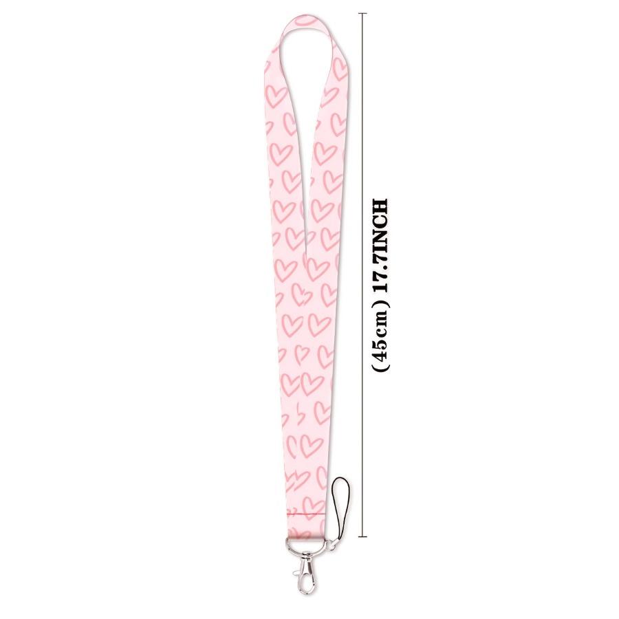 2D 1 Heart-shaped Lanyard, Key Lanyard, ID Badge Lanyard, Gym Phone Lanyard, USB Lanyard, DIY Lanyard, Sling Lanyard