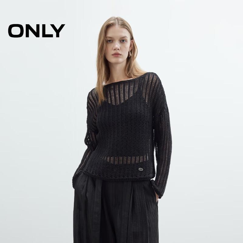 ONLY Women's Relaxed Fit Hollow-Out Knit Top