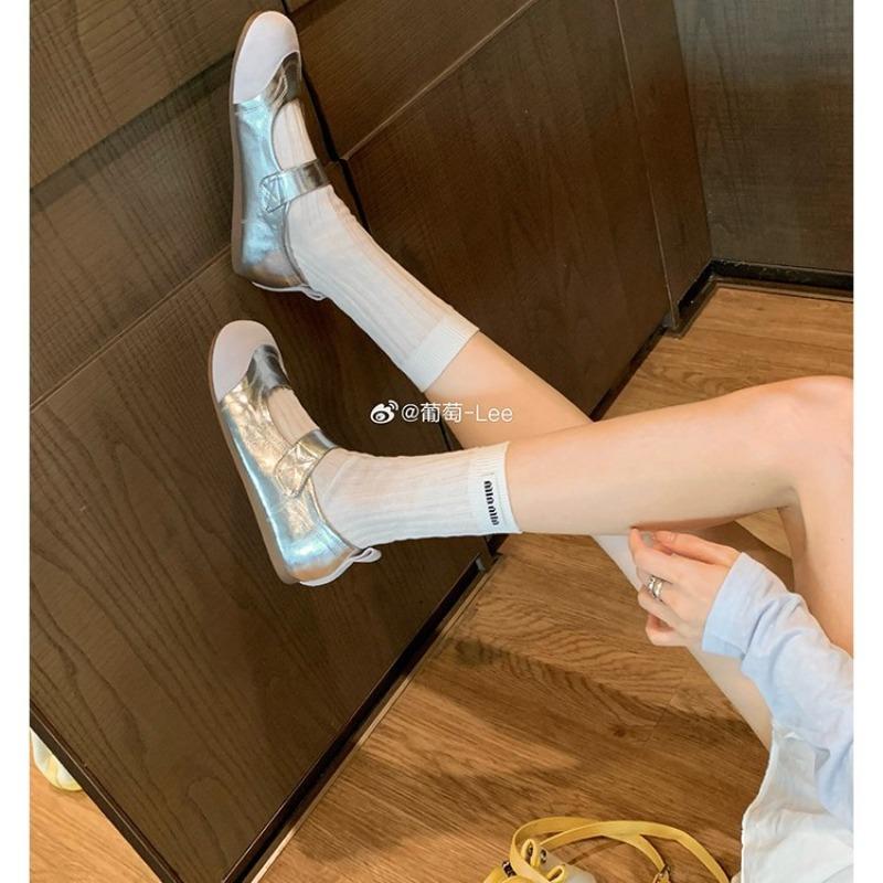 ~ Soft Cute Round Head Versatile Lazy Velcro Word with Mary Jane Shoes Women's Spring and Summer