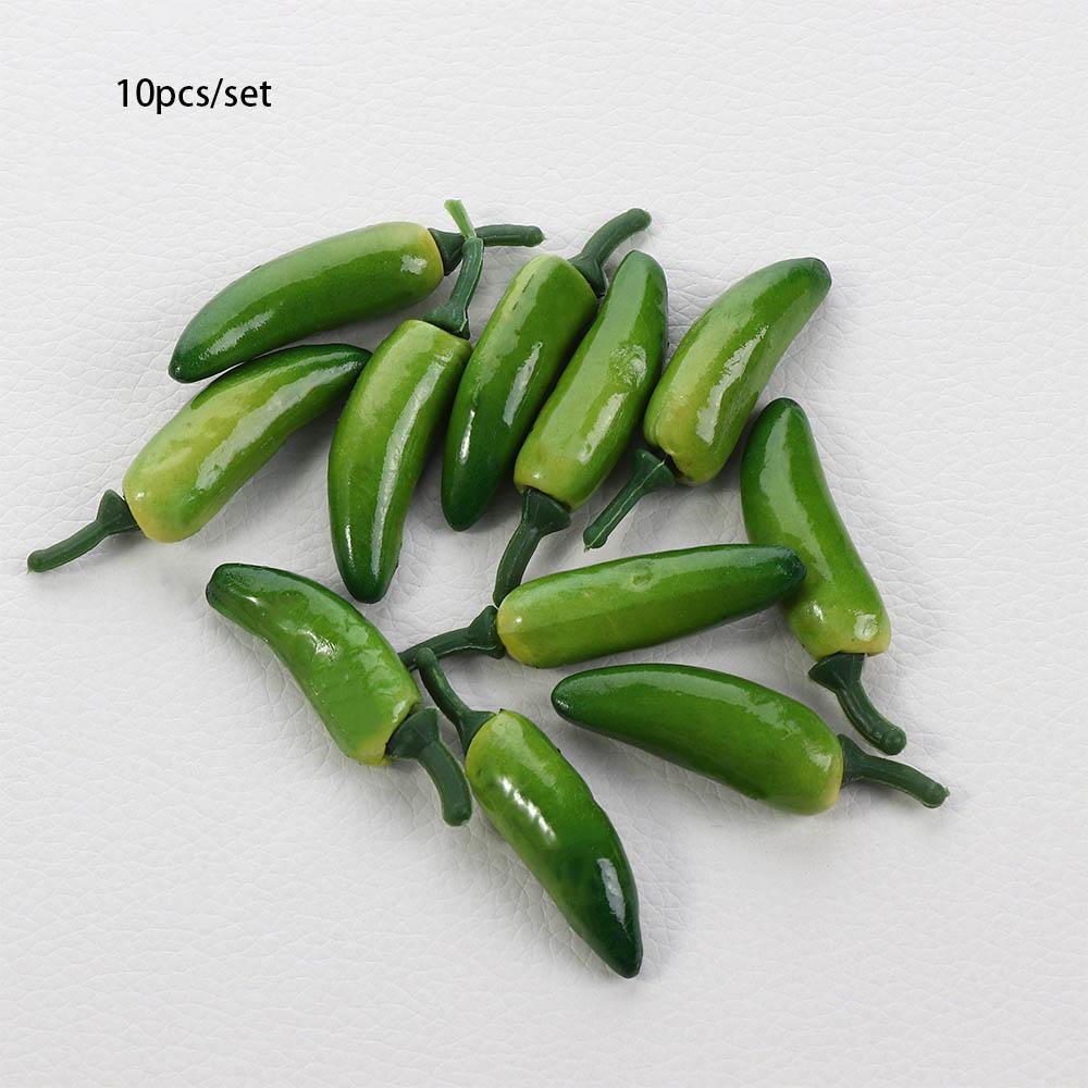 10 PCS Artificial Plastic Simulation Chili Pepper Plants Corsage Putting Fruit Vegetables For New Year's Home Decoration