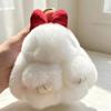 Bowknot Playing Dead Rabbit Keychain: Cute Plush Mini Bunny Bag Charm