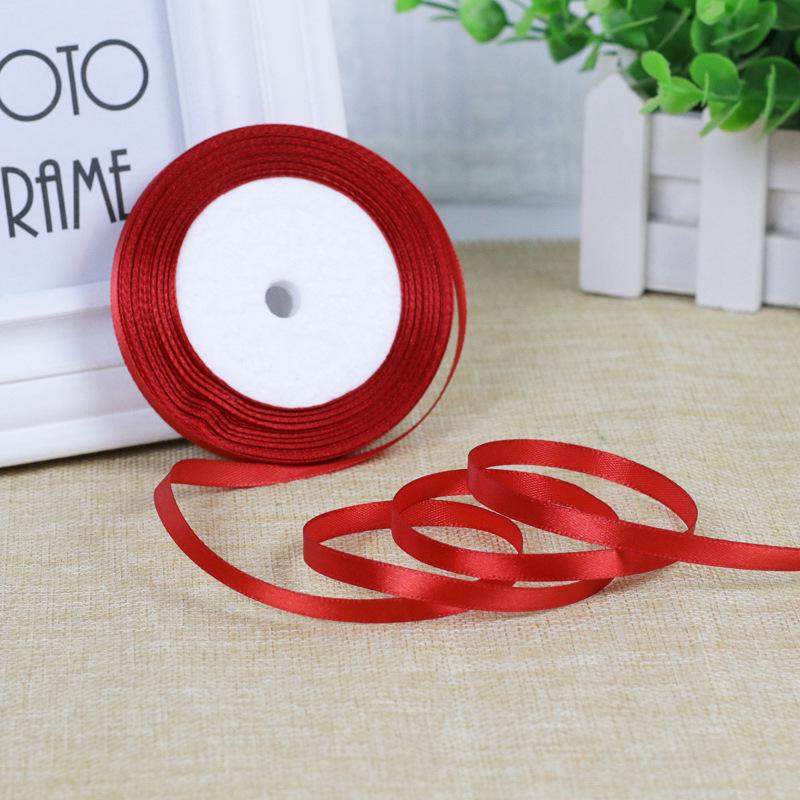 0,6 cm Vit Satinrosband för DIY Tårtdekoration