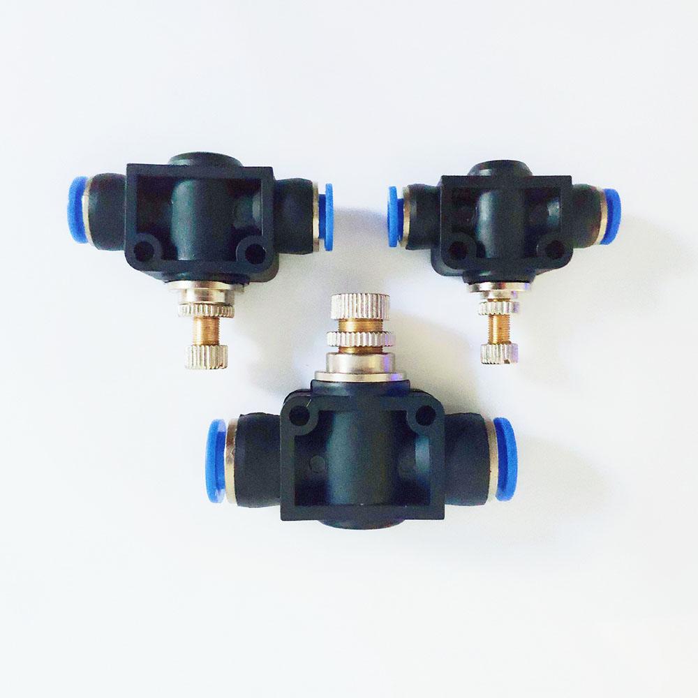 Pneumatic Fitting Airflow Regulator 6mm 8mm 10mm OD Hose Tube Gas Flow Adjust Valve Connector Fitting Air Speed Control Crane