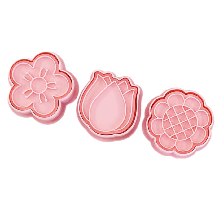 Flower Shaped Cookie Cutters Biscuit Mould 3D Frosting Cookie Cutter PP Material