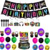 Party Supplies Vintage 80s 90s Style Birthdays Theme Decorative Dinnerware Set