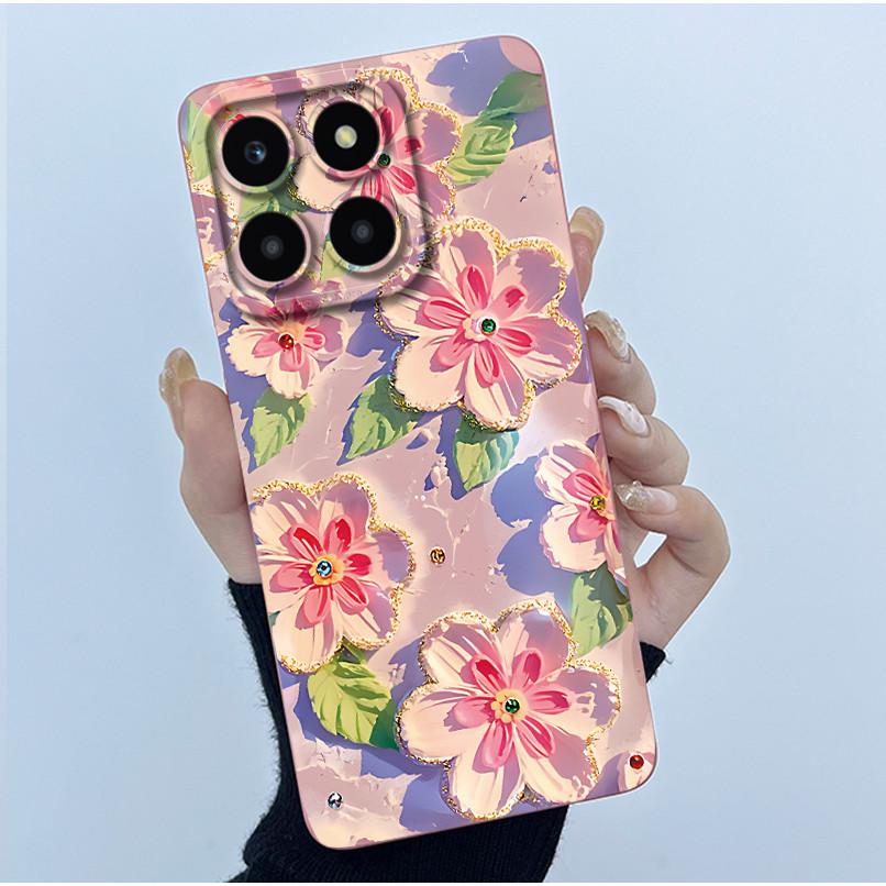For Honor X6a X6b X6c X6 X6s Case Simplicity flower Soft Silicone Cover For HonorX6a X 6B X6 b Shell Lens Protective Phone Funda