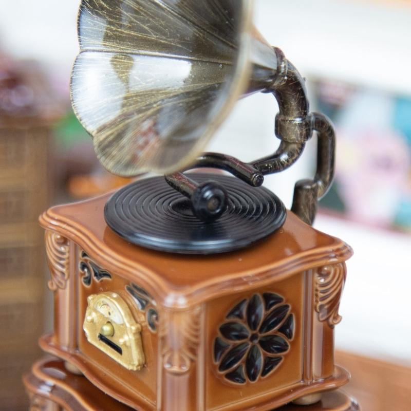 High Quality Miniature Turntable Dollhouses Piece Adds Vintage Charm to Any Room Setting Pretend Play