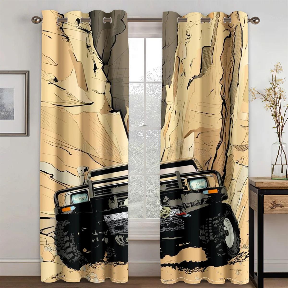 

Комикс Граффити Спорткары Крутые Мальчики Дети Мужчины 2 Штуки Светофильтрующая Штора для Гостиной Спальни Домашний Декор для Окна 50W130H(CM)2PCS