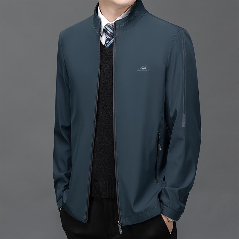 Men's Business Jacket Stand Up Collar Jacket Men's Loose Casual Jacket
