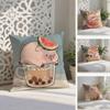 Happy Accompanying Pig Summer Pattern Pillow Case Anti-dustmite Pillowcase Invisible Zipper Silky Short Plush Sofa Cushion Cover