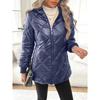 Women's Diamond Quilted Hooded Puffer Jacket Long Sleeve Winter Warm Coat